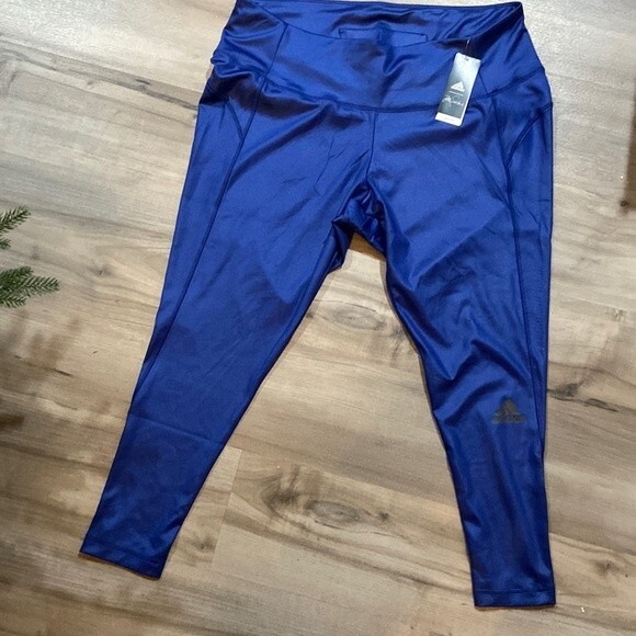 Blue Adidas Training Tights - Picture 2 of 4